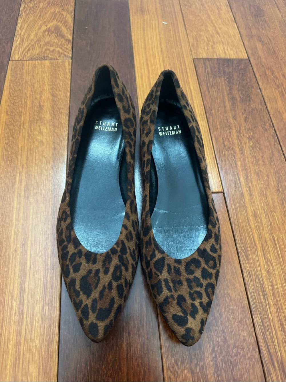 Stuart Weitzman Leopard-Print Pointed Toe Flats - Black & Brown